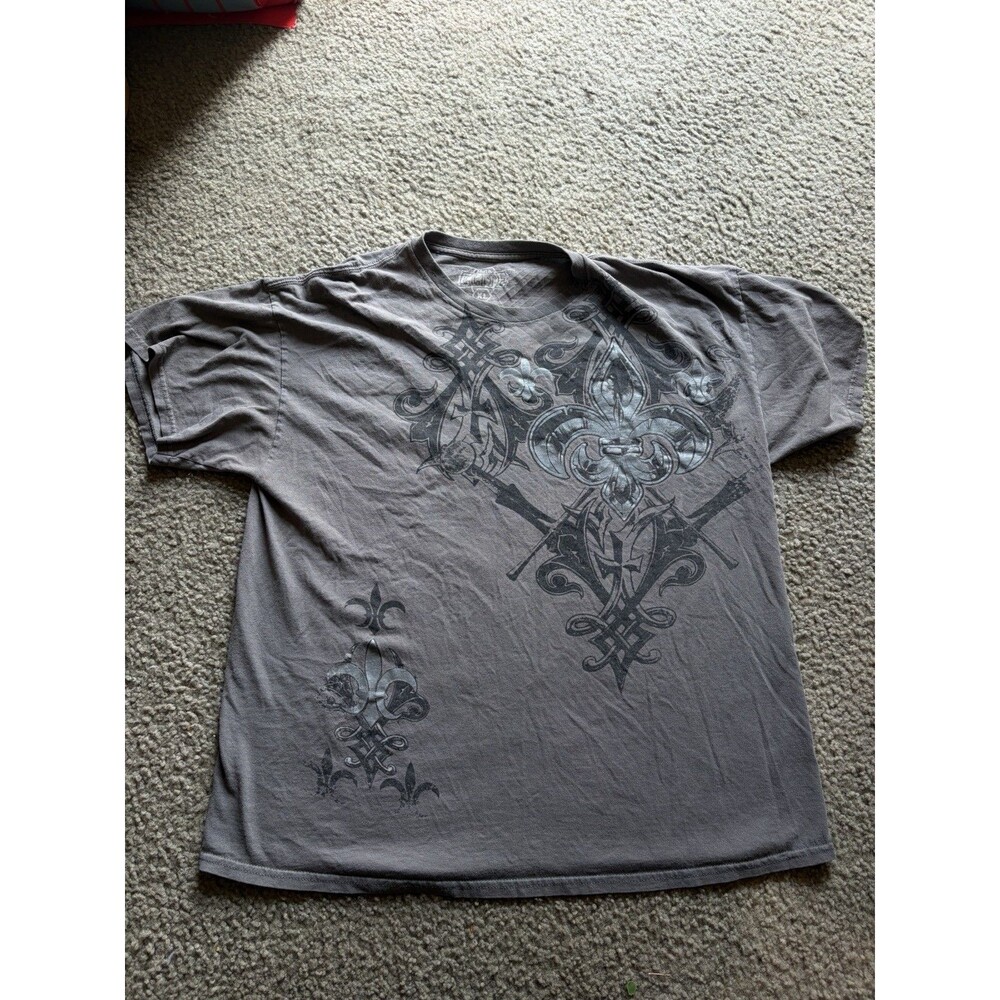 MMA Elite Tshirt Large Grunge Distressed Streetwear Y2K Biker Goth Affliction